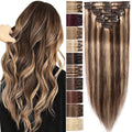 Benehair 100% Real Remy Human Hair Extensions Clip In 8Pcs Hair Weft Full Head Women Highlight Blonde Hair