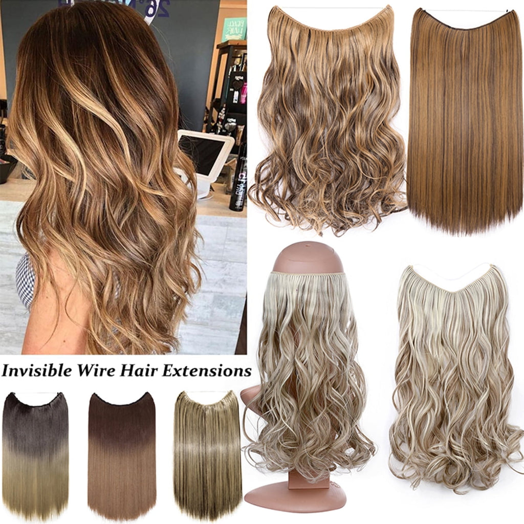 Extensions Secret Hidden Wire in One Piece Real Long Thick Synthetic 100% Natural Straight Curly Headband Extensions ...