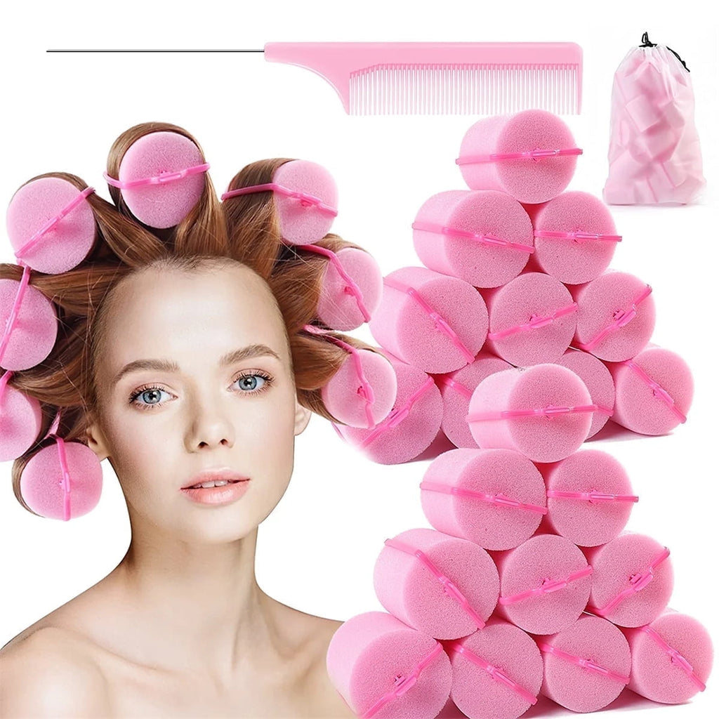 Casewin Jumbo Foam Sponge Hair Roller Soft Sleeping Rollers Curvy Wavy Hairstyle Curling Hair Styling Tools 24 Pieces Use for Long Hair Shor