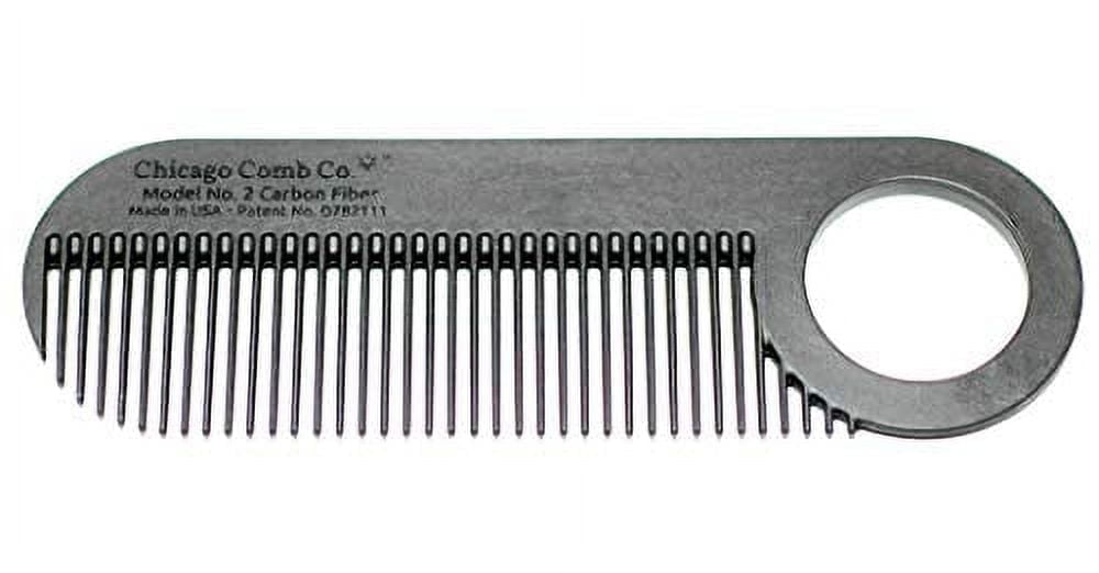 2 Carbon Fiber, Made in , Anti-static, 4 inches (10 cm) long, Fine-tooth, Pocket & Travel , for Thinner Hair, Beard &...