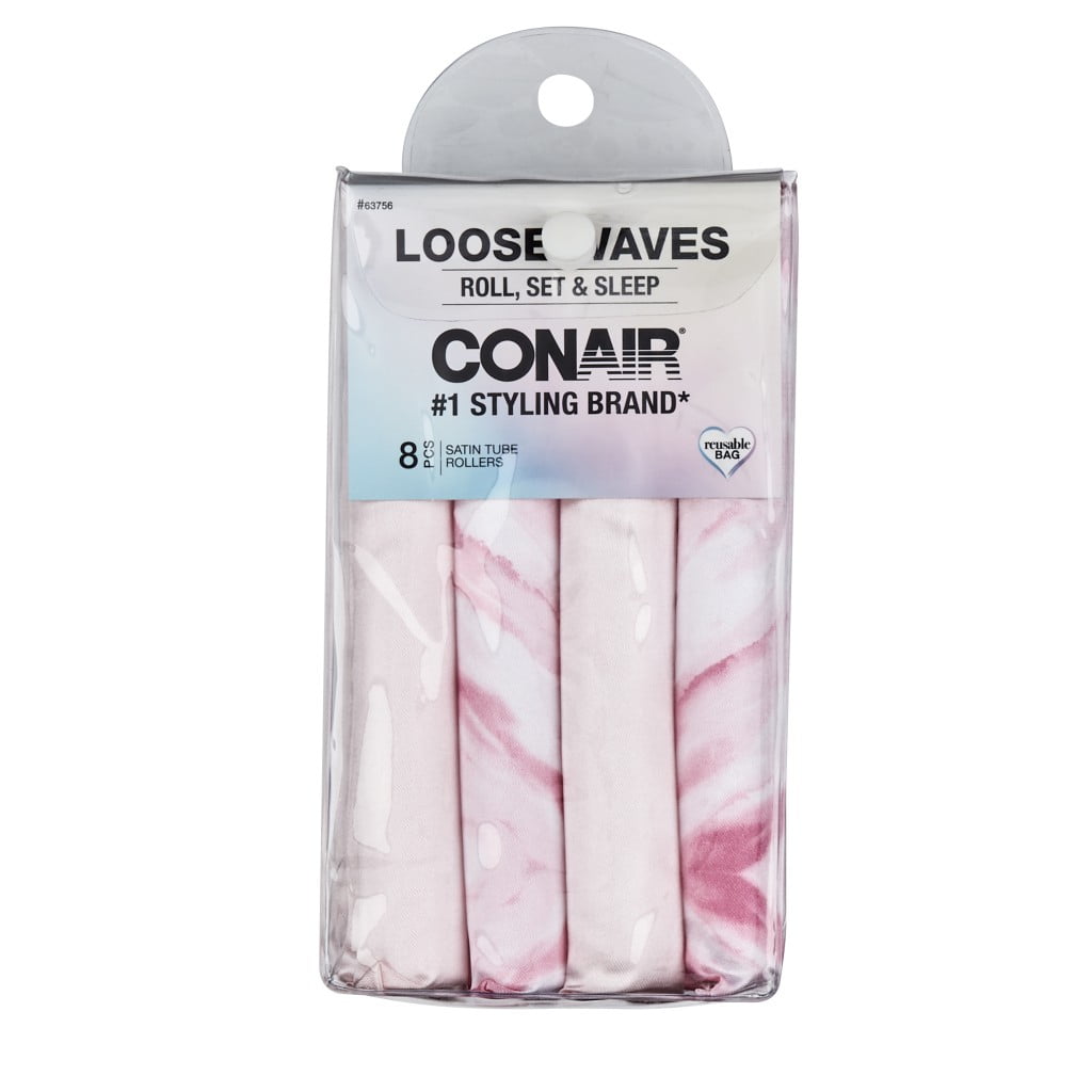Satin Tube Rollers, Pink, 8 Count