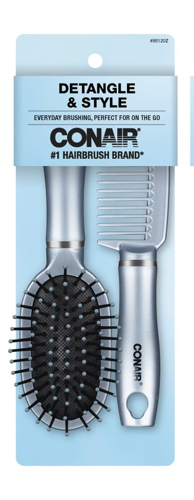 Brush and Comb Set, Travel-Friendly Detangling Duo for All Hair Types