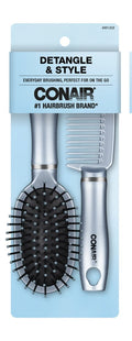 Brush and Comb Set, Travel-Friendly Detangling Duo for All Hair Types