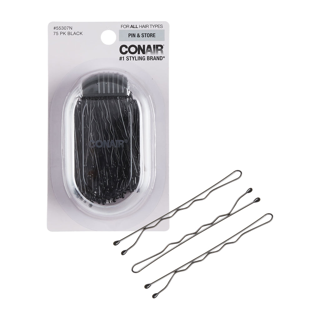 Bobby Pins, Black, 75 Count