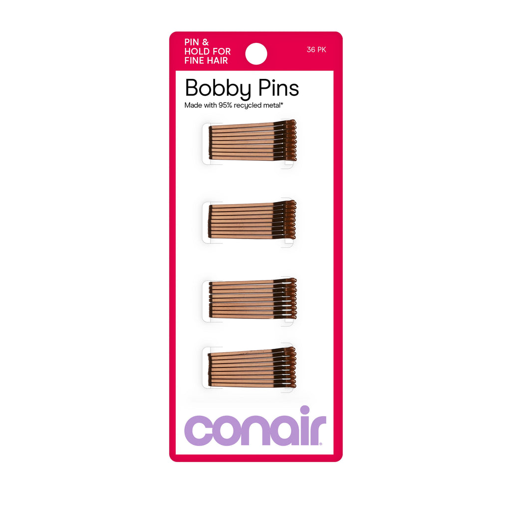 Conair Styling Essentials Mini Bobby Pins, Smooth Brown, 36 Count