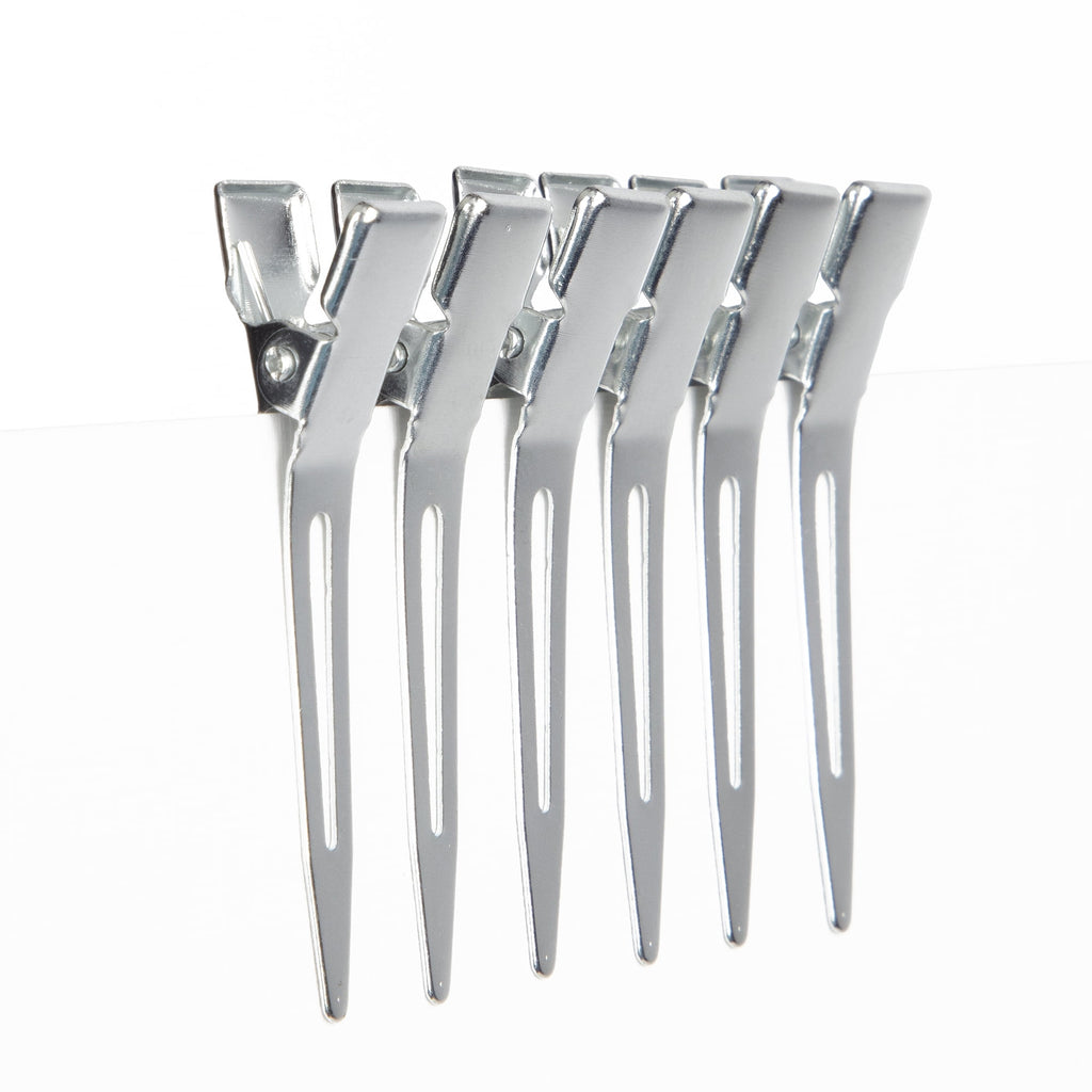 Cousin DIY 1.75 in Single Prong Metal Hair Clip, Bulk Pack of 33, Silver, Small, Adult