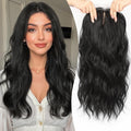 24 Inch Wavy Hair Toppers Long Curly Hair Pieces with 6“ ×6.5” Large Base Central Lace Clip In Hair Extensions for Wo...