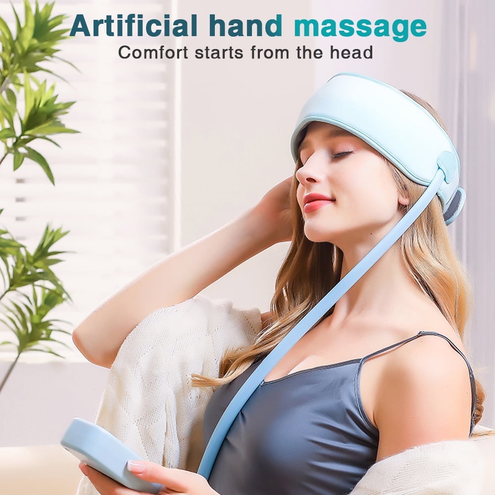 Electric Head Massager, Rechargeable Hand Scalp Massager Airbag for Head, Airbag Kneading, Constant Temperature Hot Compress for Head, Relax