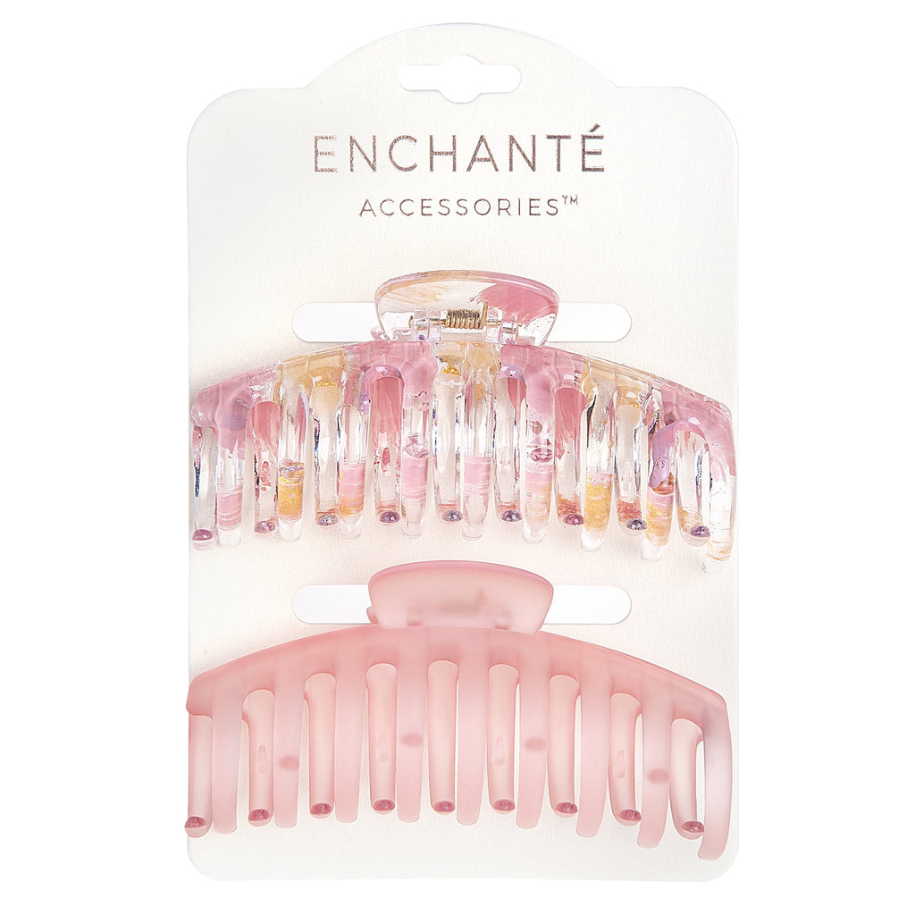 Claw Clips, Multicolor & Peach Painted, 2 Ct