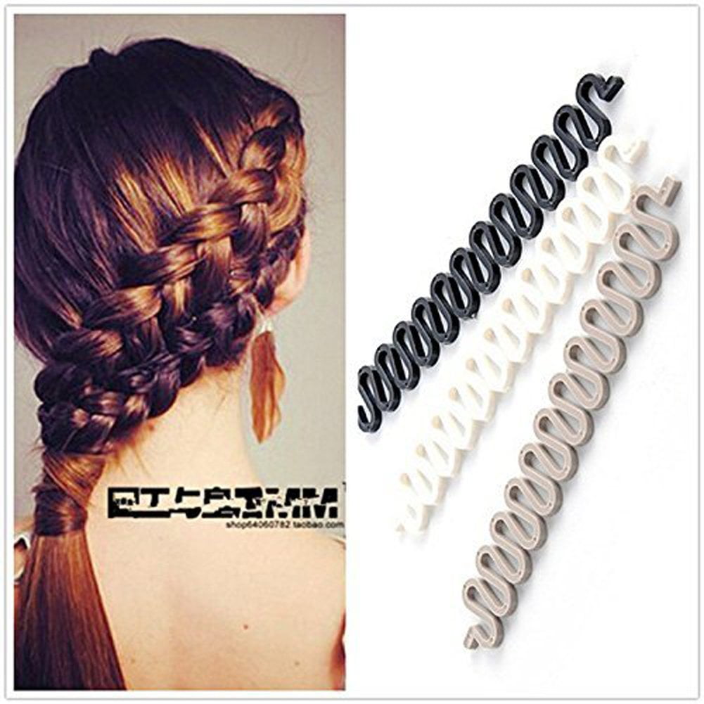 Braiding Tool Roller Bun Maker 3Pcs (Black, Grey, White)