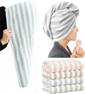 4 Extra Large Microfiber Hair Towel Wrap for Women Super Absorbent & Quick Dry with Button for Curly Long & Short Hai...