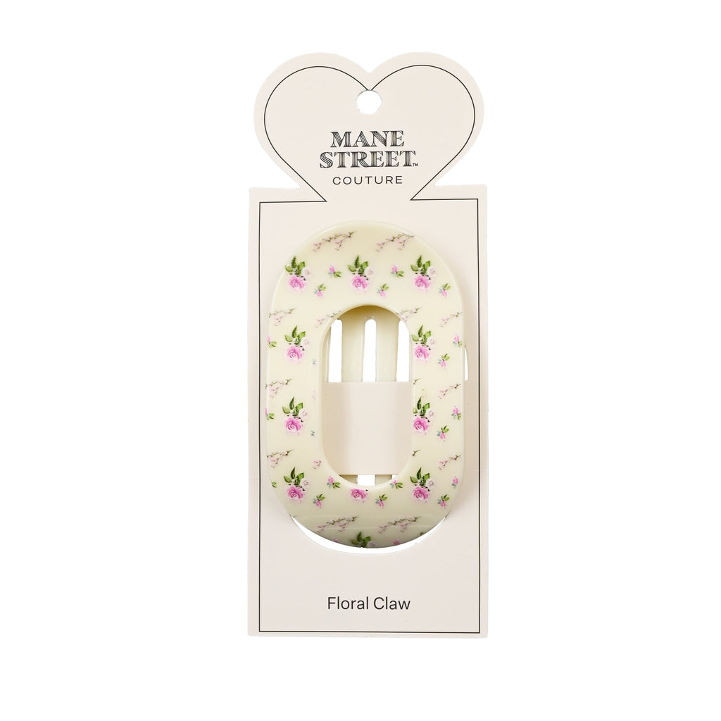Mane Street Couture Vintage-Inspired Floral Hair Claw Clip for Women - Strong Grip and Comfortable