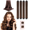 Overnight Hair Curler - 4 Pcs Curling Rod to Sleep In, Velvet Hair Rollers with Satin Hair Scarf
