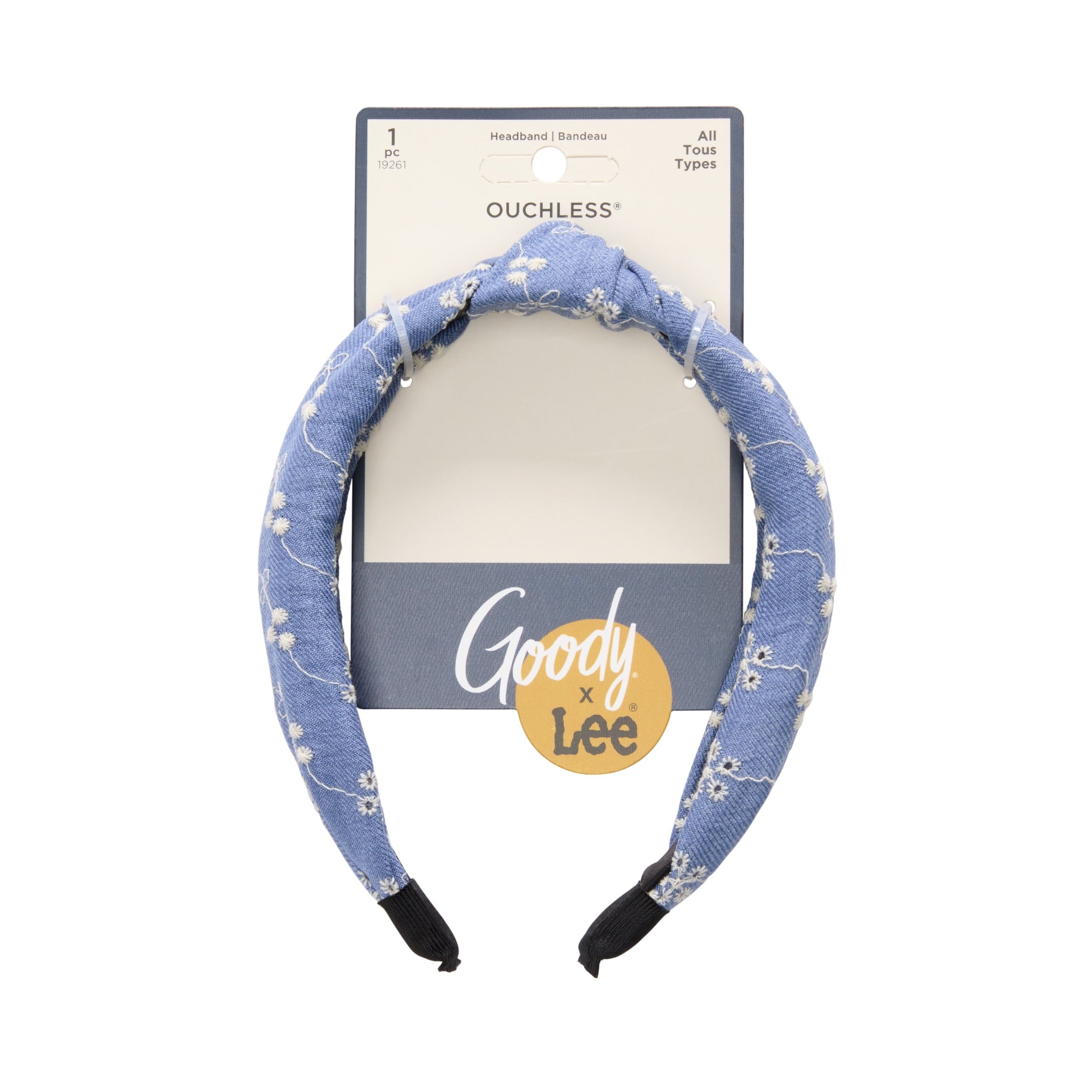 x Denim Knot Headband, All Day Comfort, All Hair Types, 1 Count