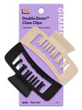 Gimme Beauty Claw Clip Thick Double Teeth Rectangle Black/Tan 2 Ct