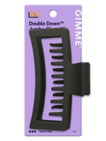 Clip Thick Rectangle Xtra Large Double Teeth Black 1 Ct