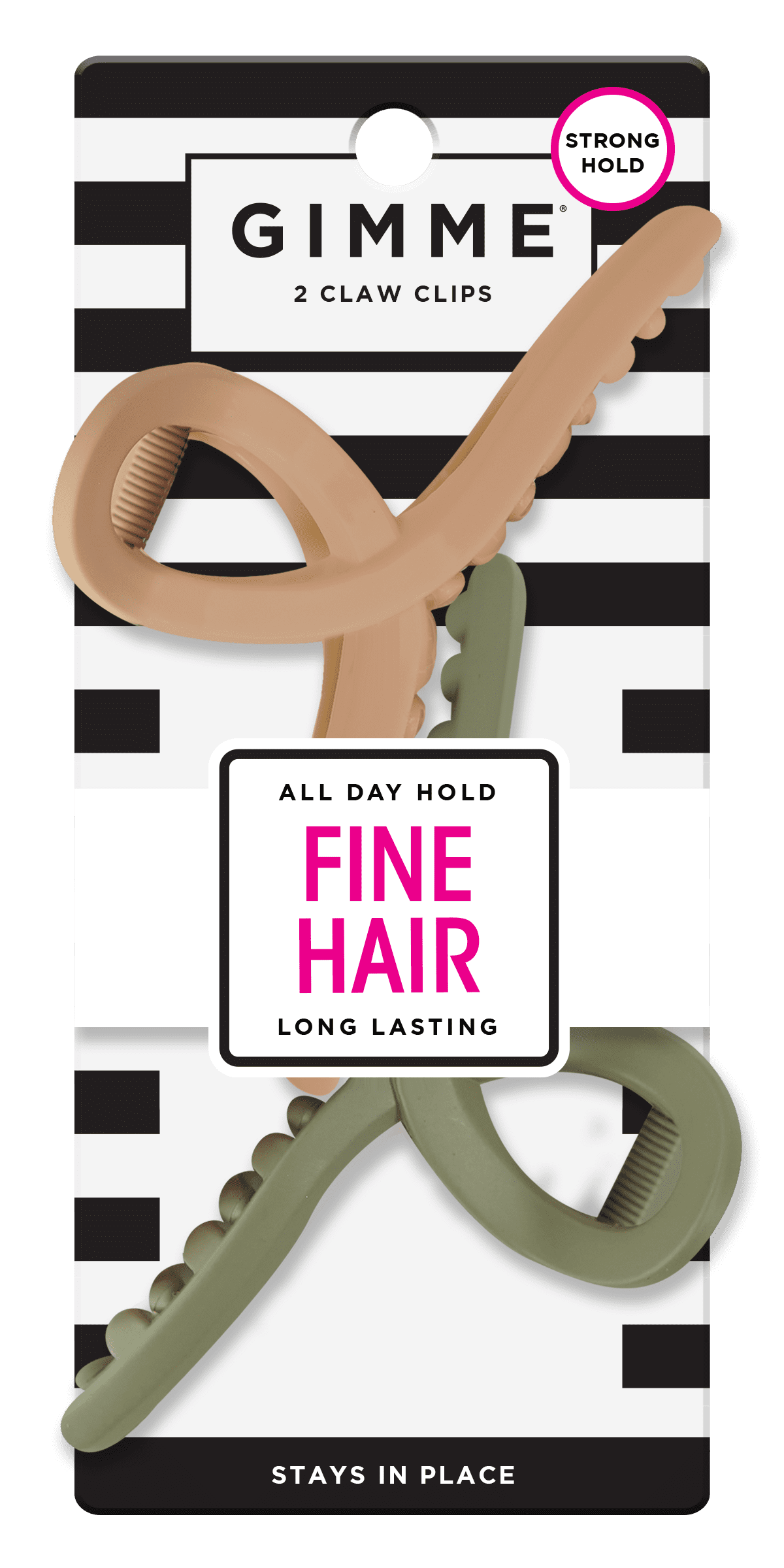 Clip For Fine Hair, Black Blonde, 2 Count