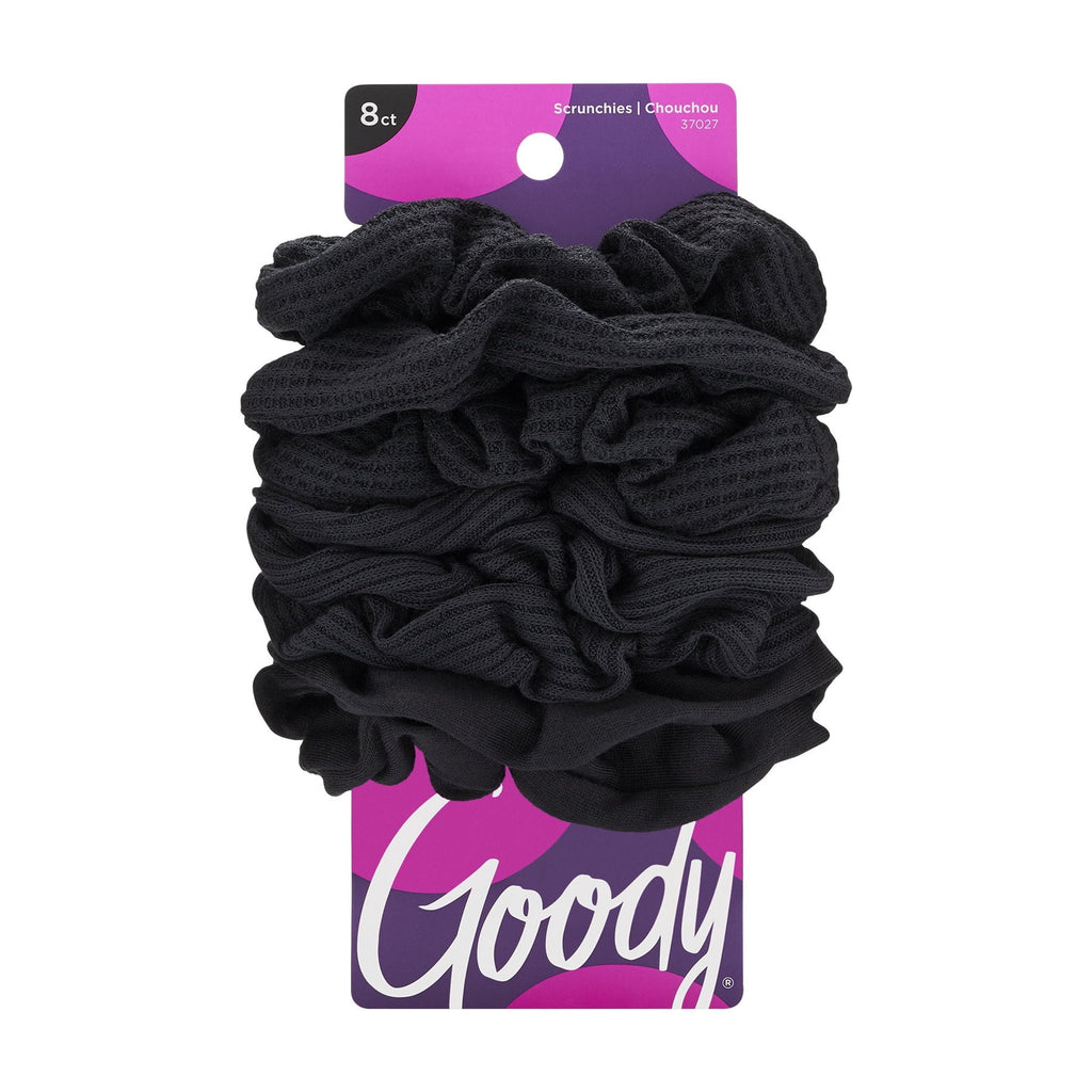 Ouchless Scrunchies, Gentle Hair Scrunchies, Black, 8 Ct