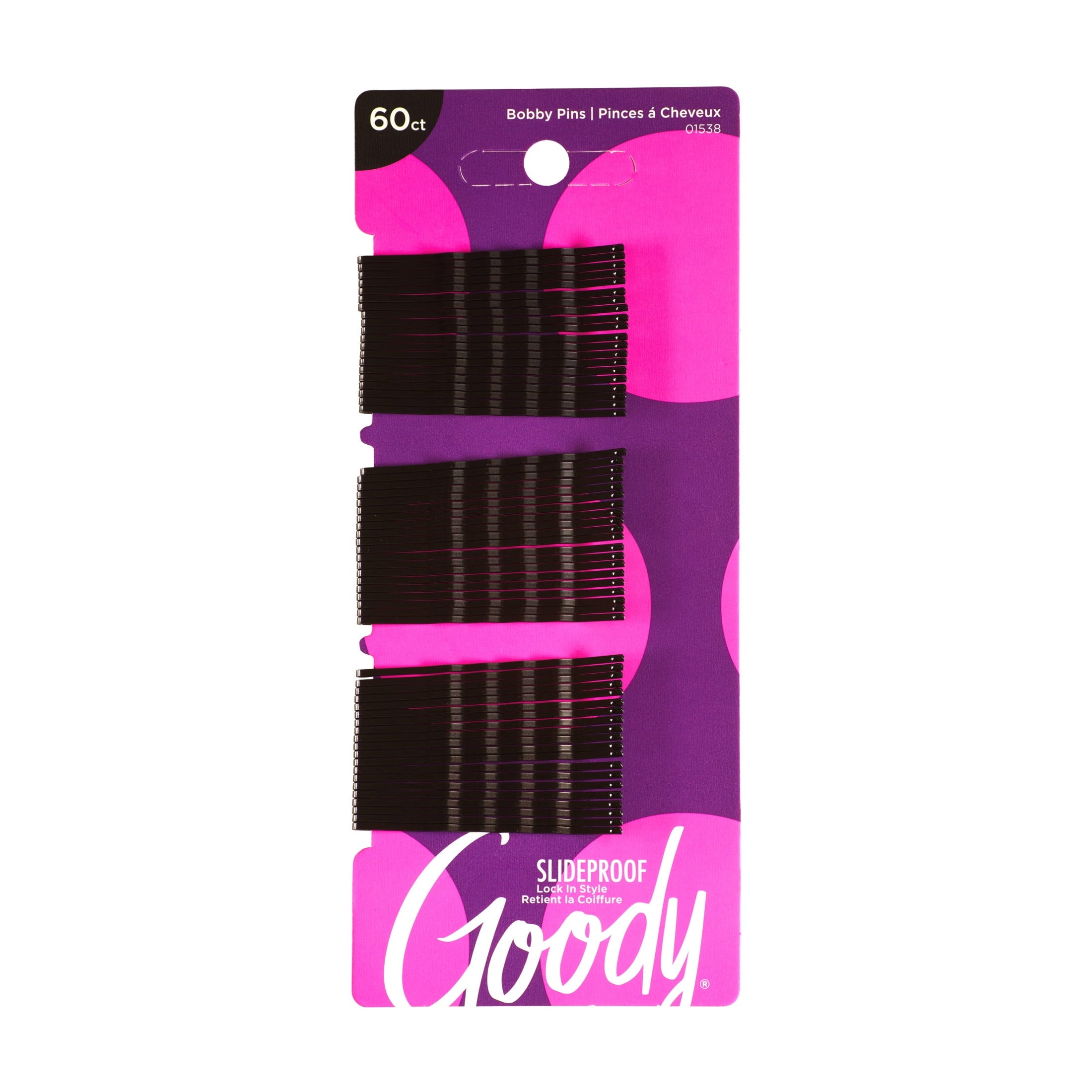 Black Bobby Pins, 60 Pack Secure Non-Slip Hair Pins for All Hair Types