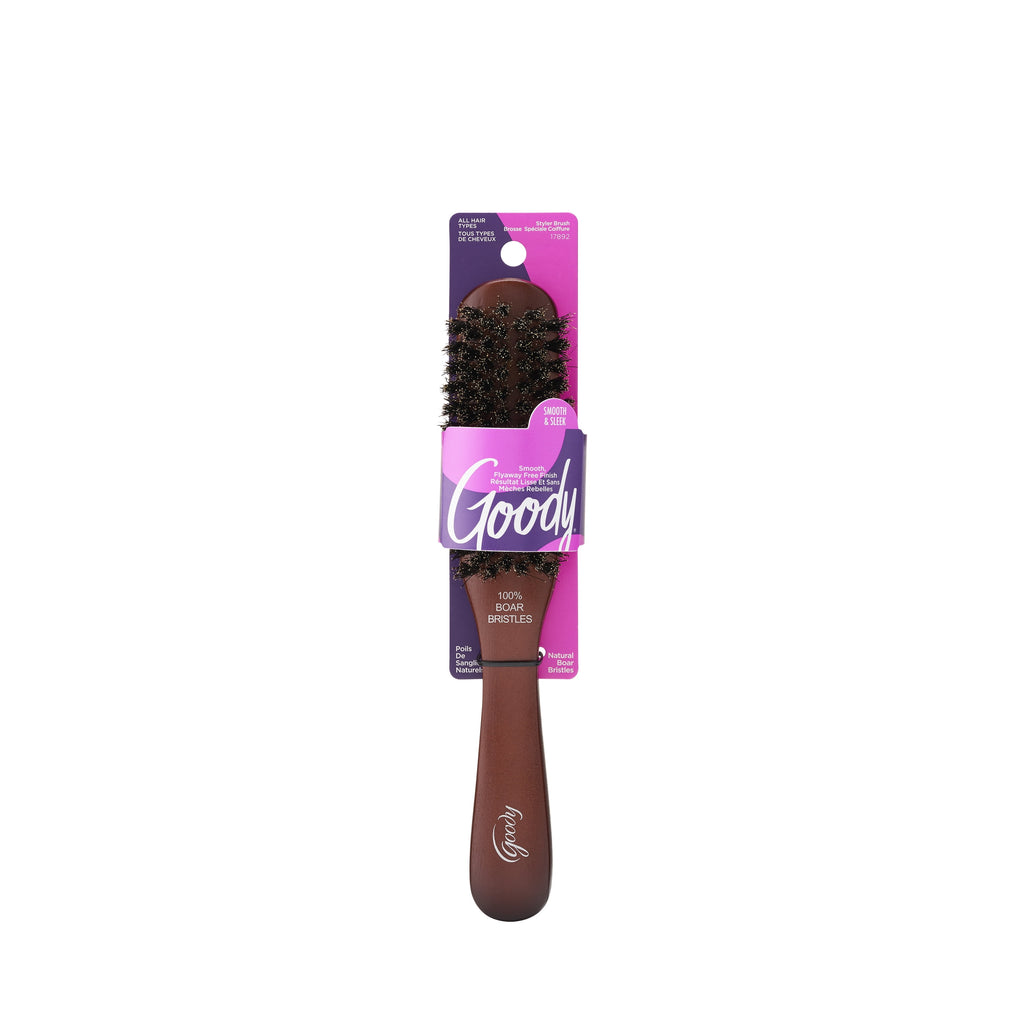Brush, Smooth And Sleek Styles, Natural Bristles, 1 Ct, For All Hair Types