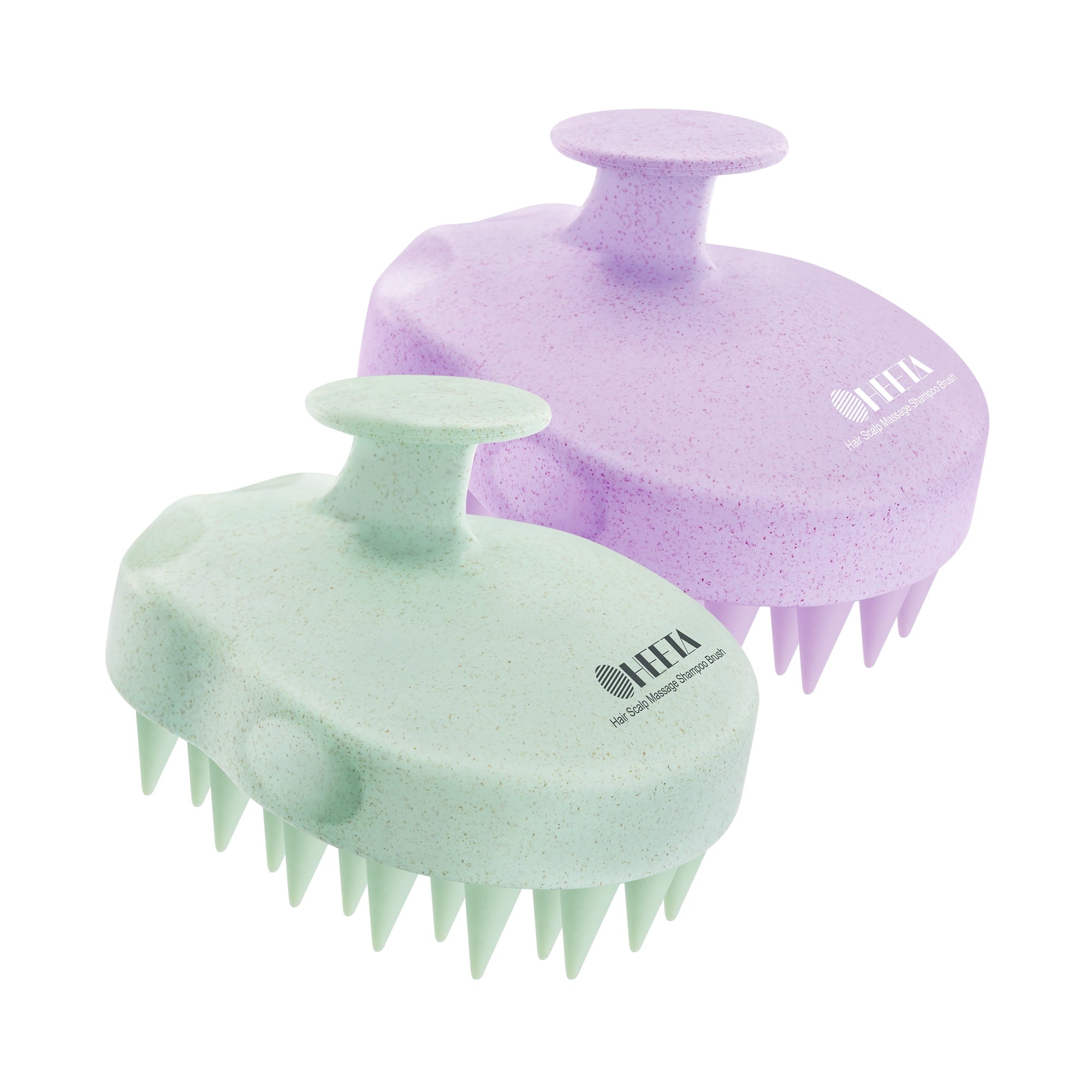 2 Pack, Soft Silicone Bristles to Remove Dandruff, Relieve Itching, Scrubber for Hair Care Relax , Purple & Green