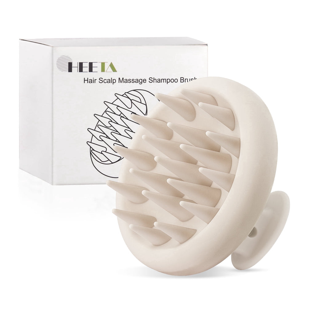 Hair Growth, Exfoliator for Dandruff Removal & Relaxation, Shampoo Brush Fit Wet Dry Hair Use, Beige
