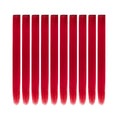 Hair Extension Clips 10pcs in Pure Red 20 Inch Straight Hair Synthetic Fiber Hairpieces for Party