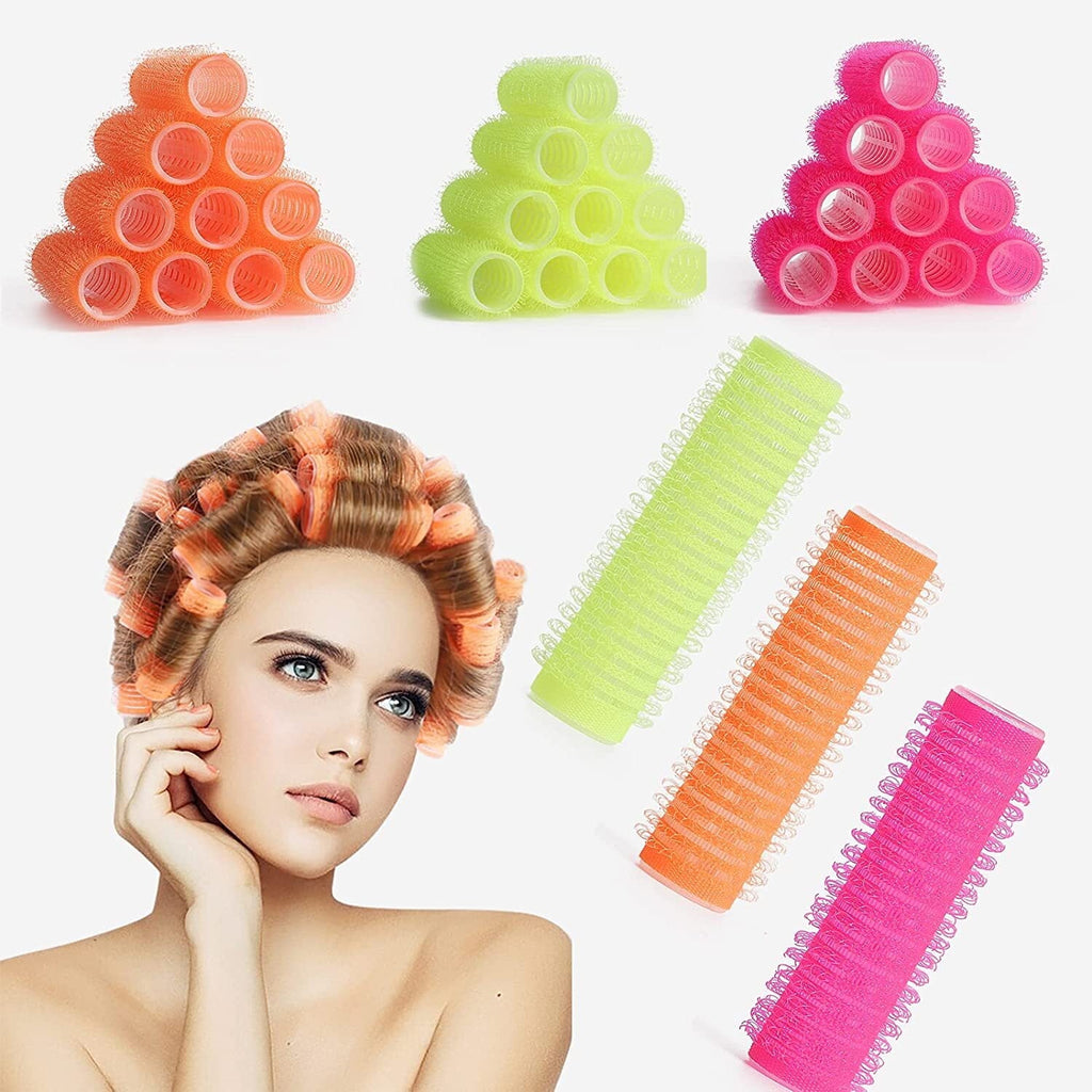 Grip Curlers for , Short Roller Sets, No heat Salon dressing Curlers for Women, Pack of 12 Small 0.6 Inch (Random Color)