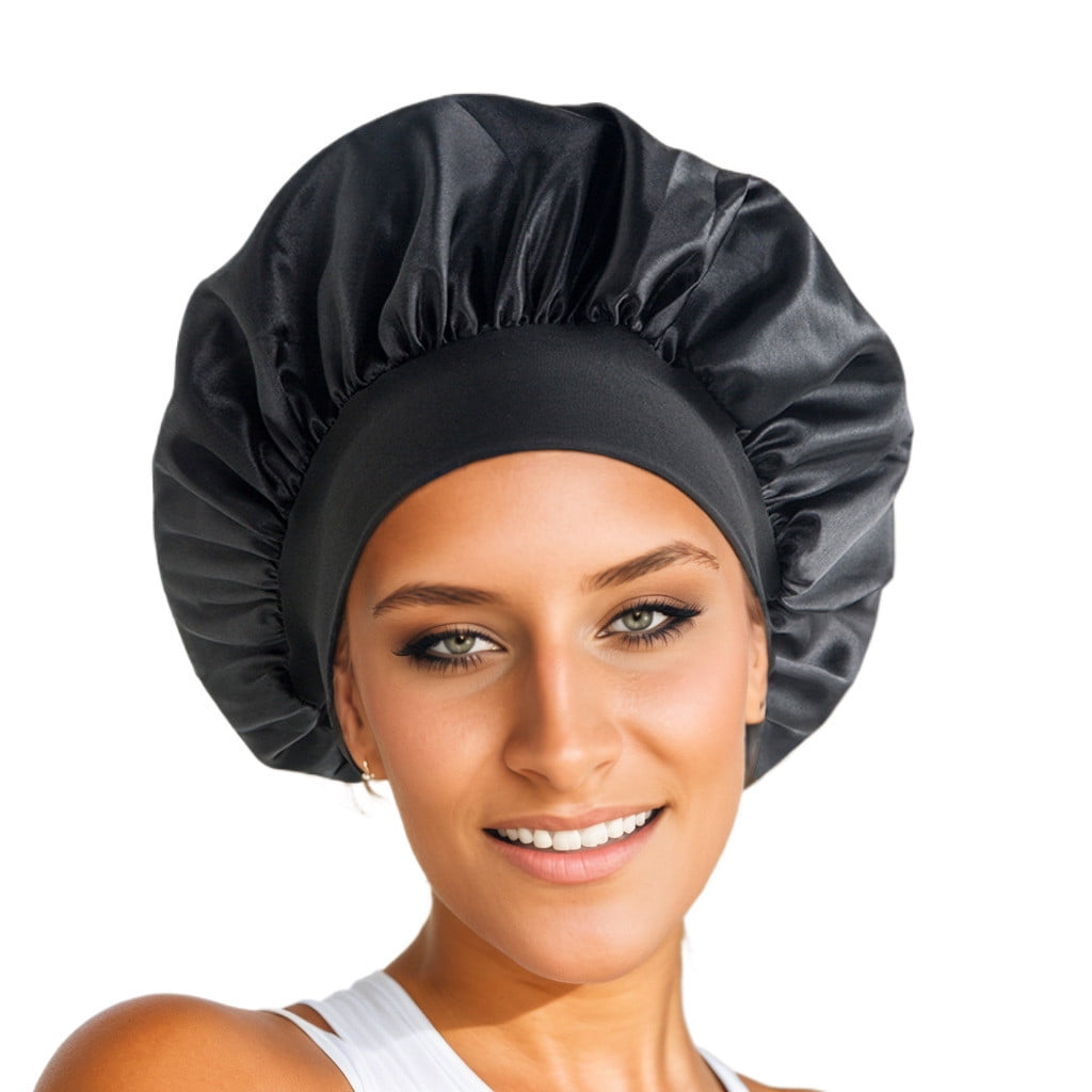 Silk Sleep Cap for Women Adjustable Satin Bonnet with Double Layer Hair Protection for Curly Natural Hair Night Sleep Hair Care Accessories