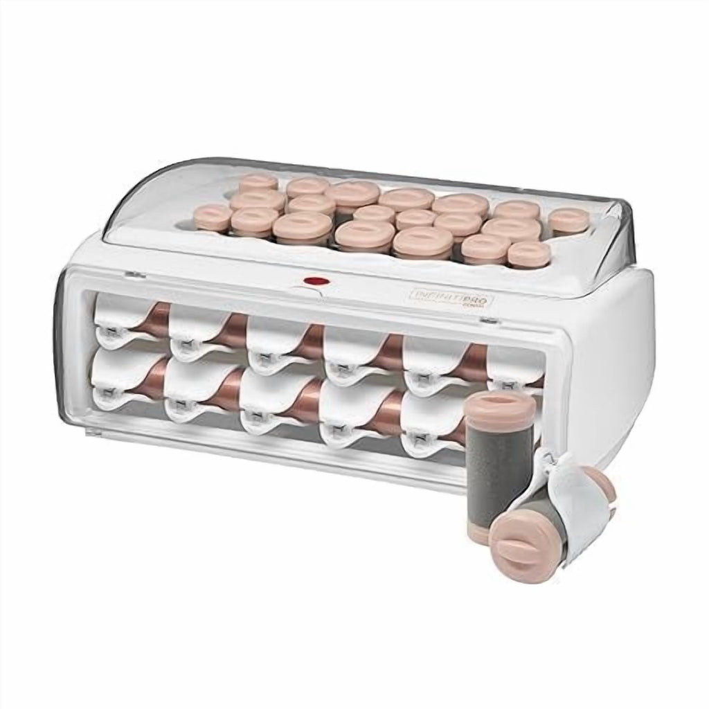 Infiniti Pro by Conair Ceramic Flocked Hot Rollers for Women, 20 Assorted Hair Curlers with Clips, 85-Second Heat-Up, For Long, Medium, and