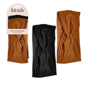 Fashion Headband, Black and Camel, 2 Pack