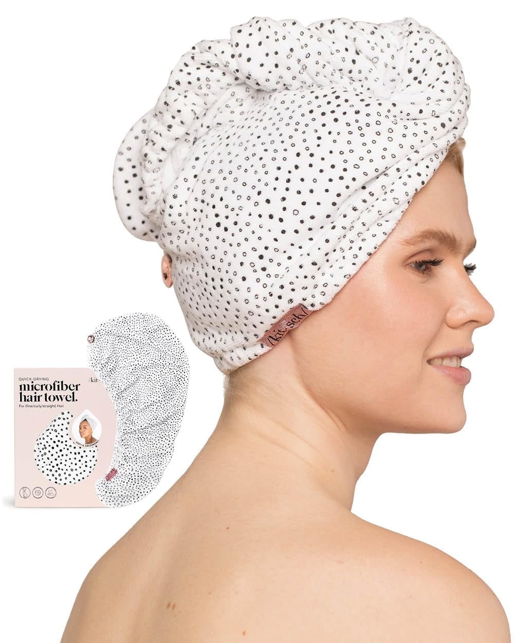 Super Absorbent Microfiber Hair Towel Wrap, Micro Dot, 1 Count