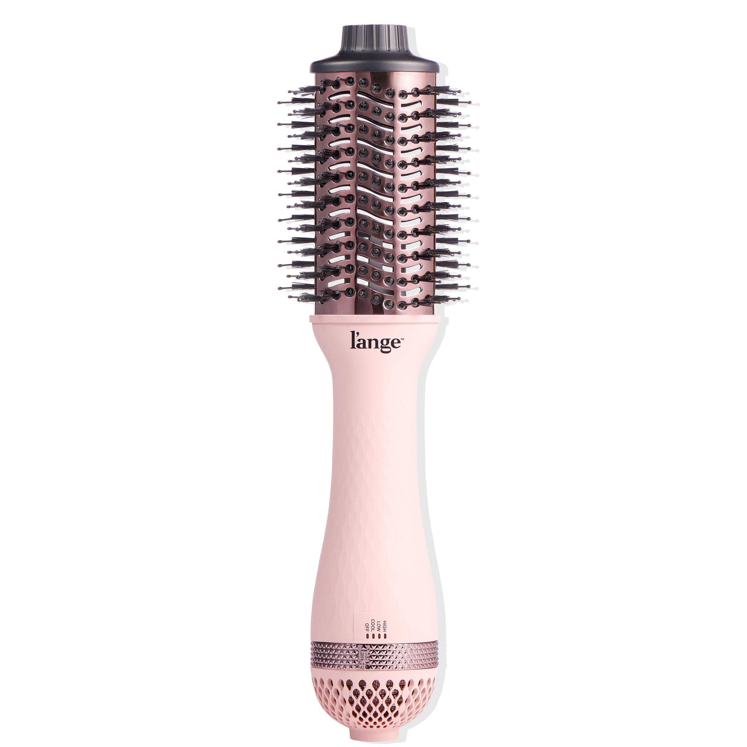 Volume 2-in-1 Titanium Blow Dryer Brush Blush Hot Air Brush with Oval Barrel