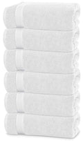 22x44 in, 100% Cotton Zero Twist Luxury Small Bath Towels (White) 6 Pack