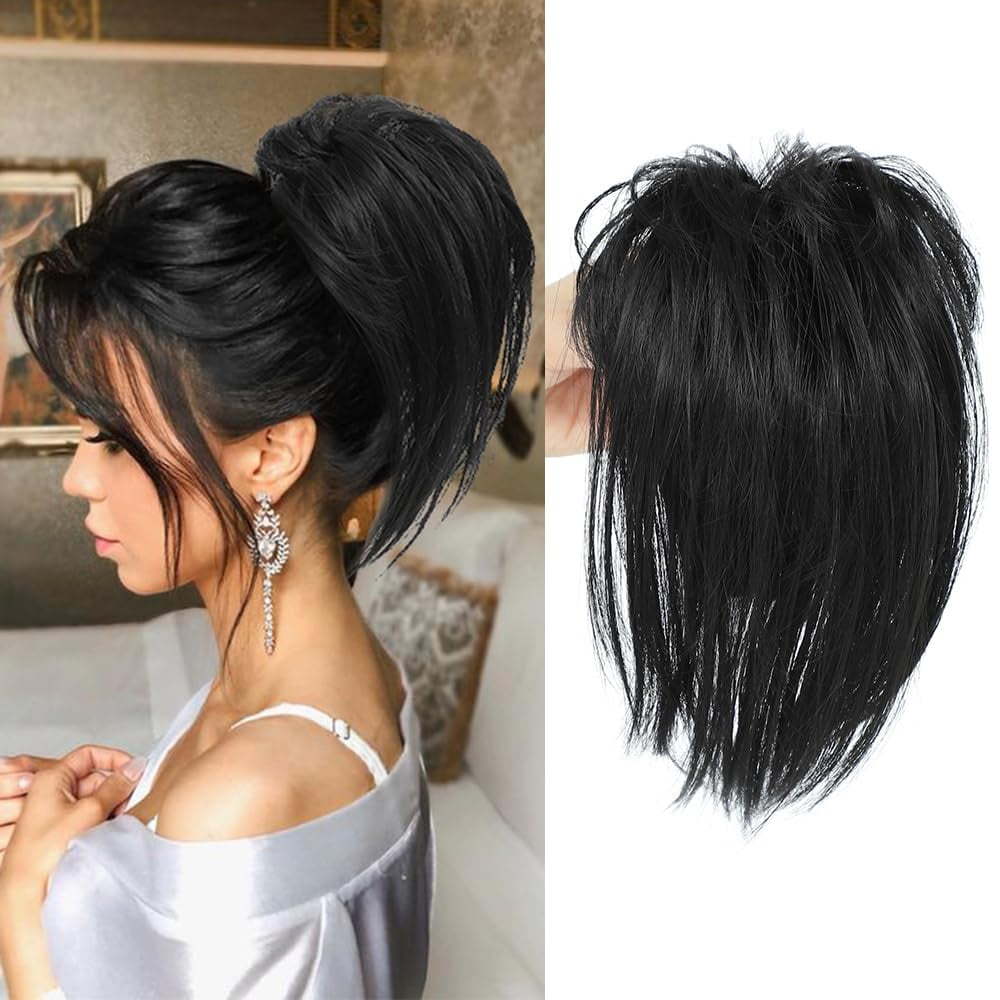 Hair Piece Claw Clip in Hair s Hair Piece for Women Straight Short High Ponytail Extension Tousled Updo Faux Hair Scr...