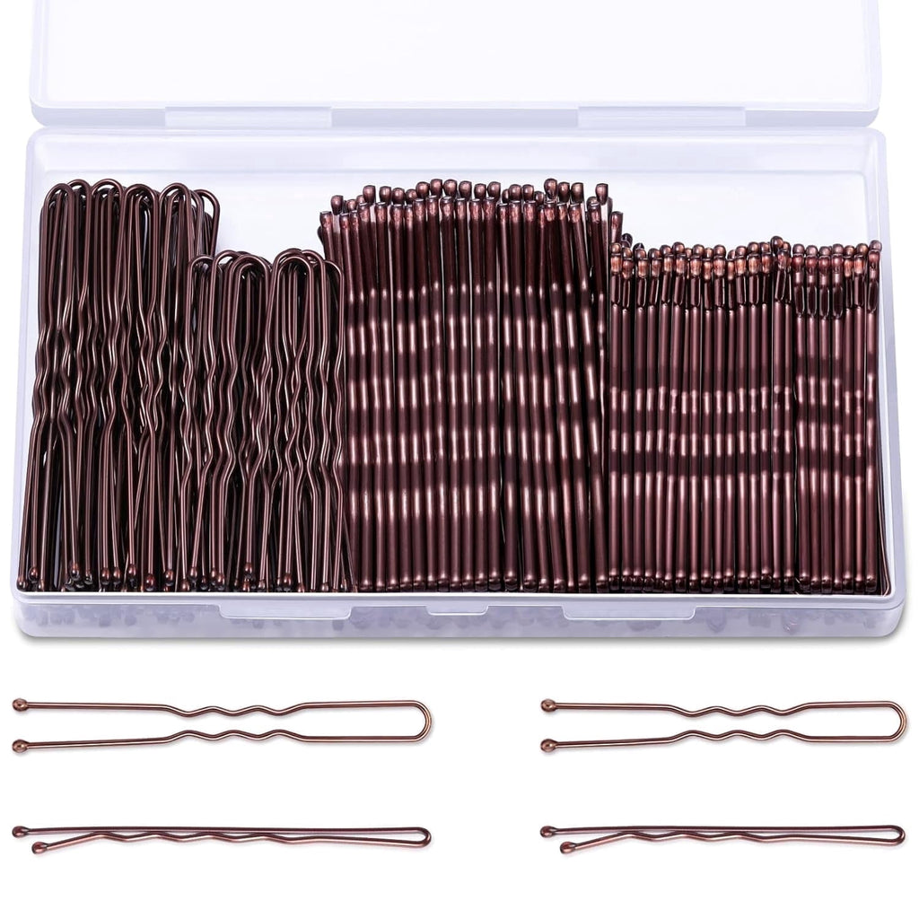 Brown U Shaped Hair for Ballet Buns Women Girls with Storage Box