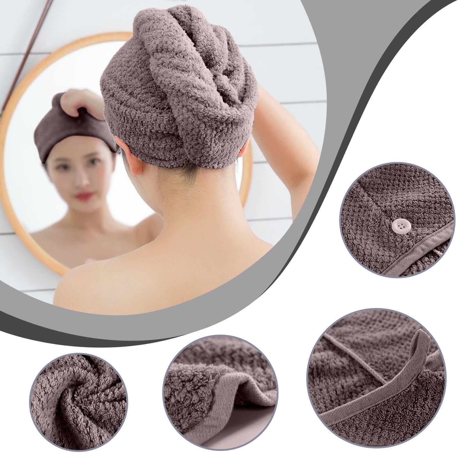 Microfiber Hair Towel Wrap for Women | Absorbent Quick Dry Hair Turban for Curly, Thick & Long Hair | Includes 1 Towel in Pink, Purple, Gree