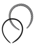 No Boundaries Women's Printed Headband Set, 2-Piece, Black