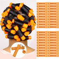 40pcs Rods Set for Natural Hair Plastic Cold Wave Rod Non-Slip Hair Rollers 0.87 Inch Orange Rods for Long Short Hair...