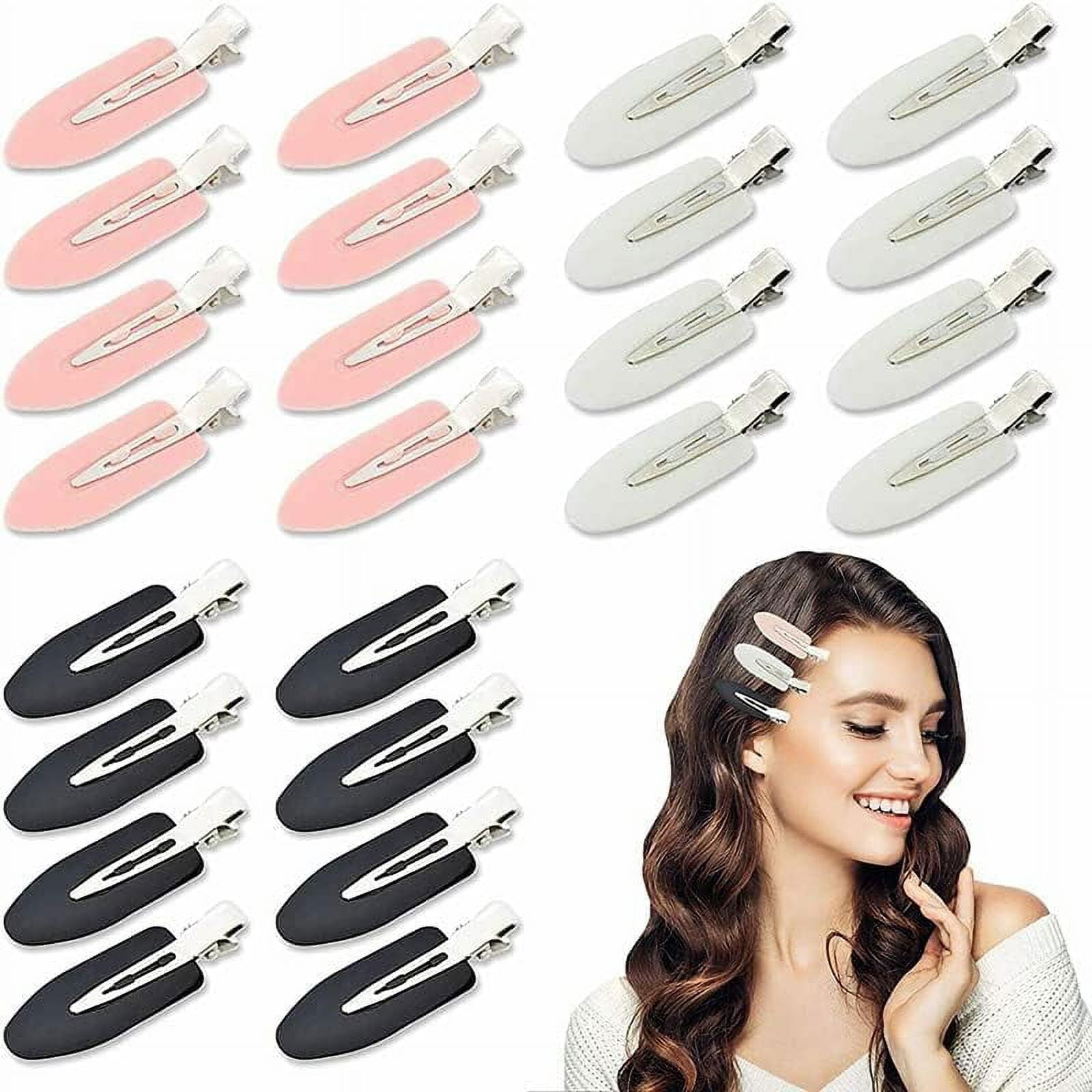 Clips, 24 Pcs, Creaseless Curl Pin Clips, Styling Sectioning style Bangs Waves Makeup Application (Black)