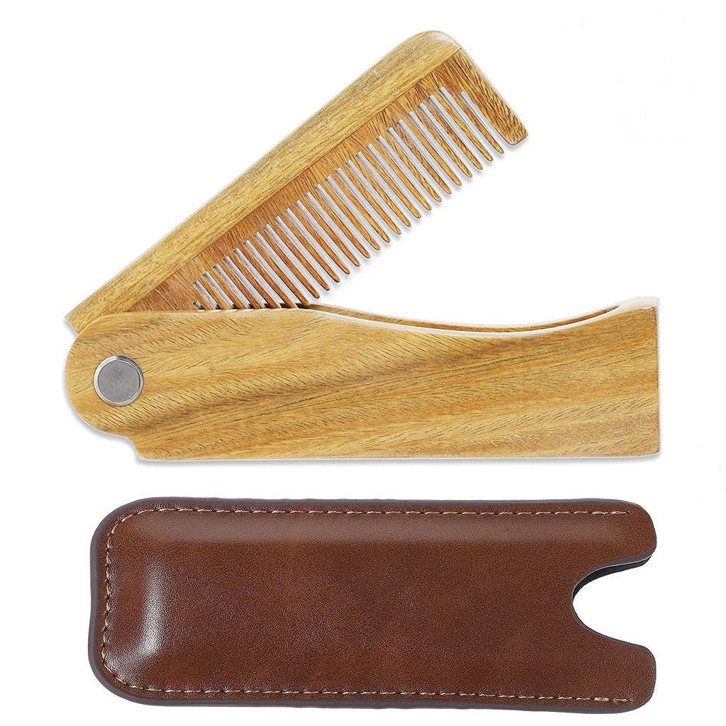 Tooth Folding Brush Comb for Men Hair, Beard, and Mustache Styling, Pocket sized for Easy Carry