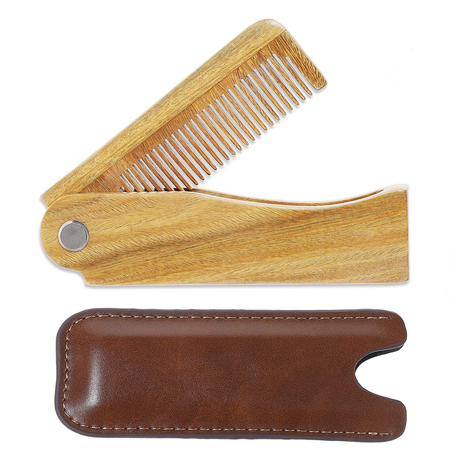 Tooth Folding Brush Comb for Men Hair, Beard, and Mustache Styling, Pocket sized for Easy Carry