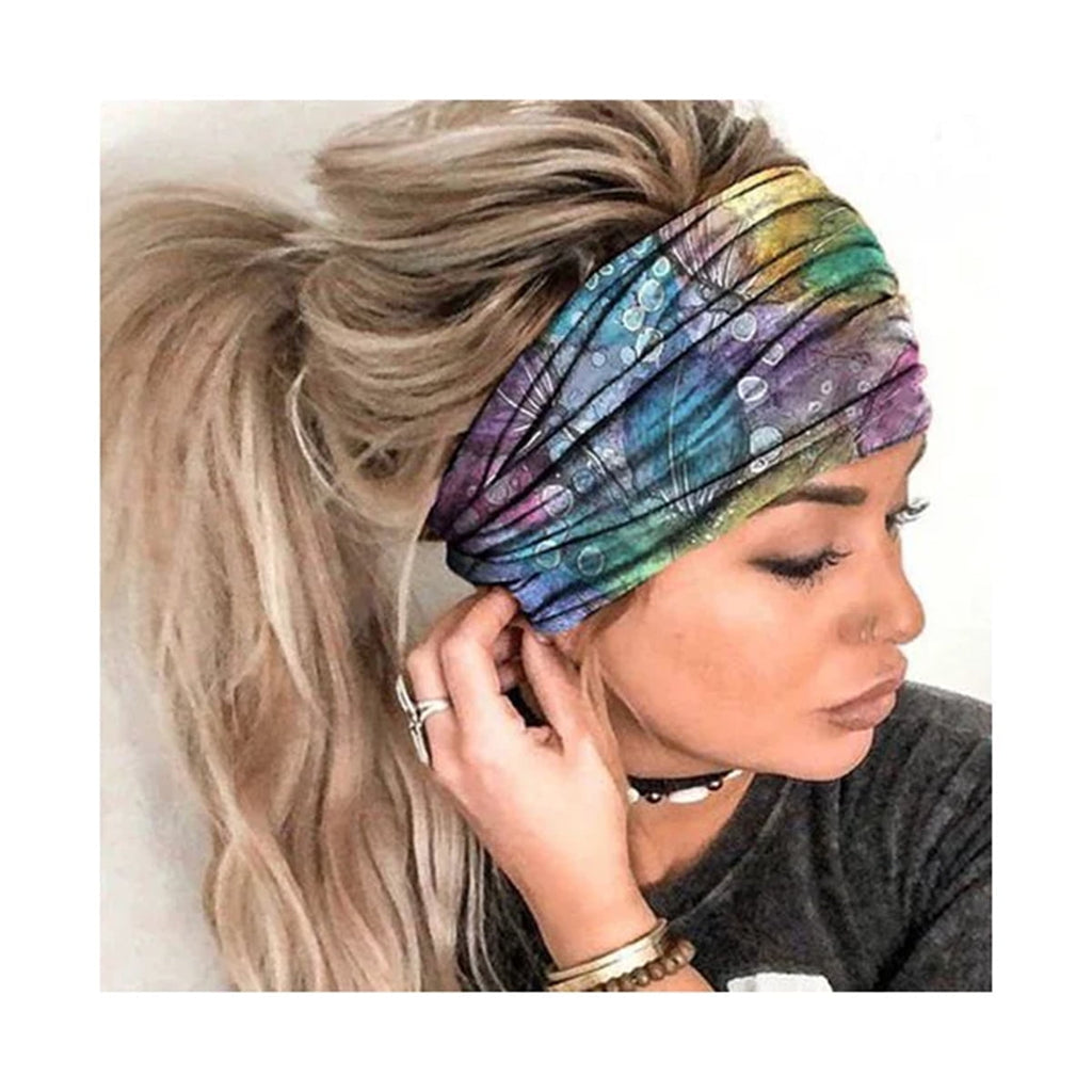Pack of 4 Casewin Boho Headbands Wide Knotted Hair Bands Fashion Boho Stretchy Cotton Headband Motorcycle Hair Wraps ...