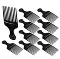 Plastic Hair Pick Comb Wide Tooth Afro Lift Picks - Pack of 10 Combs - 5.25 Inch - for Hair Styling Lifting Detanglin...