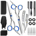 Scissors Set for Women Men, Barber Scissors Thinning Shears with Comb & Cape, Professional cut Kit