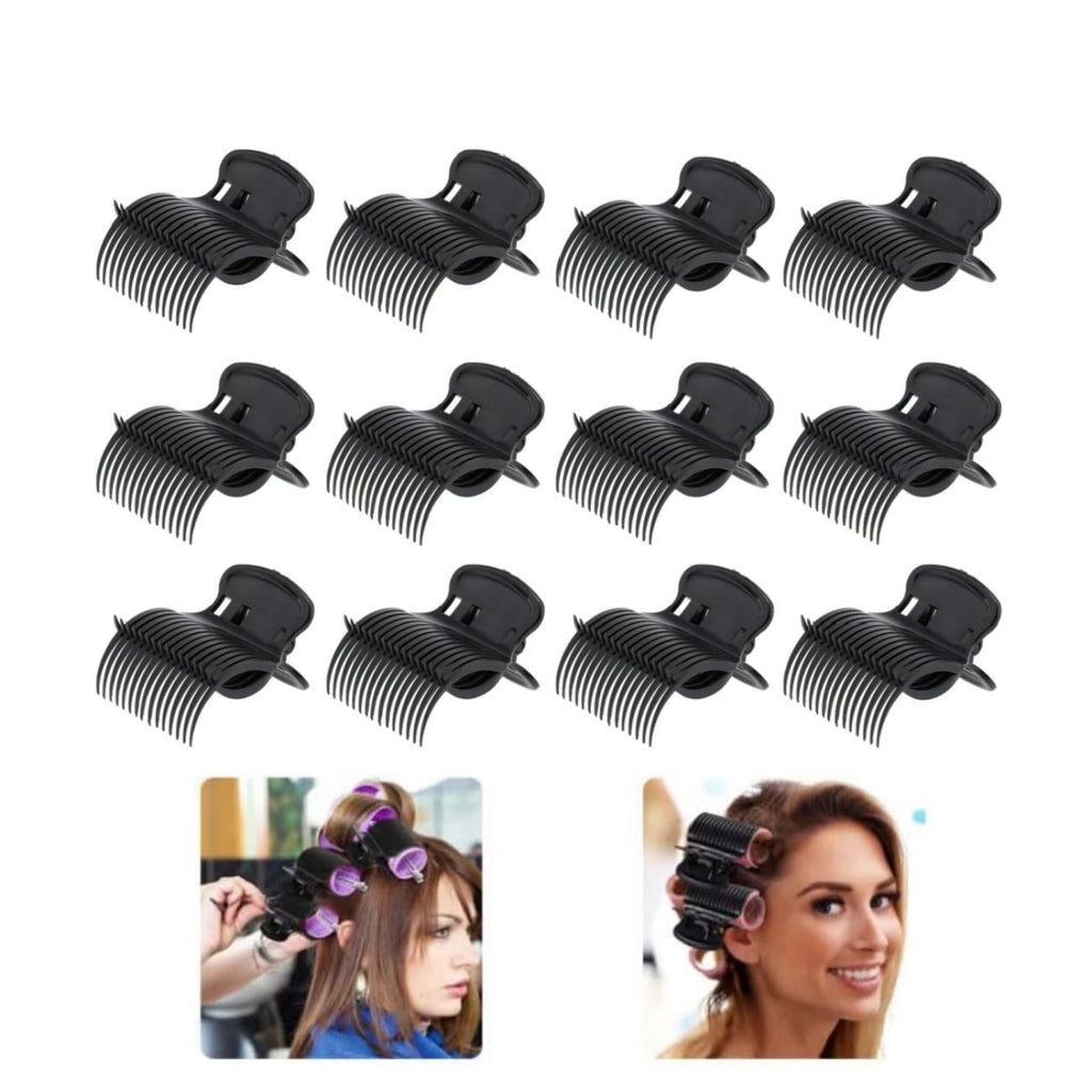2.4x2x1.6In Replacement Hair Section Styling Clips for Home,Black Plastic Hair Section Fixing Clamps for Effortless C...