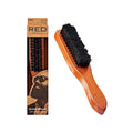 RED with 100% Natural Boar Bristles for Men, Premium Wooden Brush, Beards Mustaches Grooming Shaving Comb, Tame and S...
