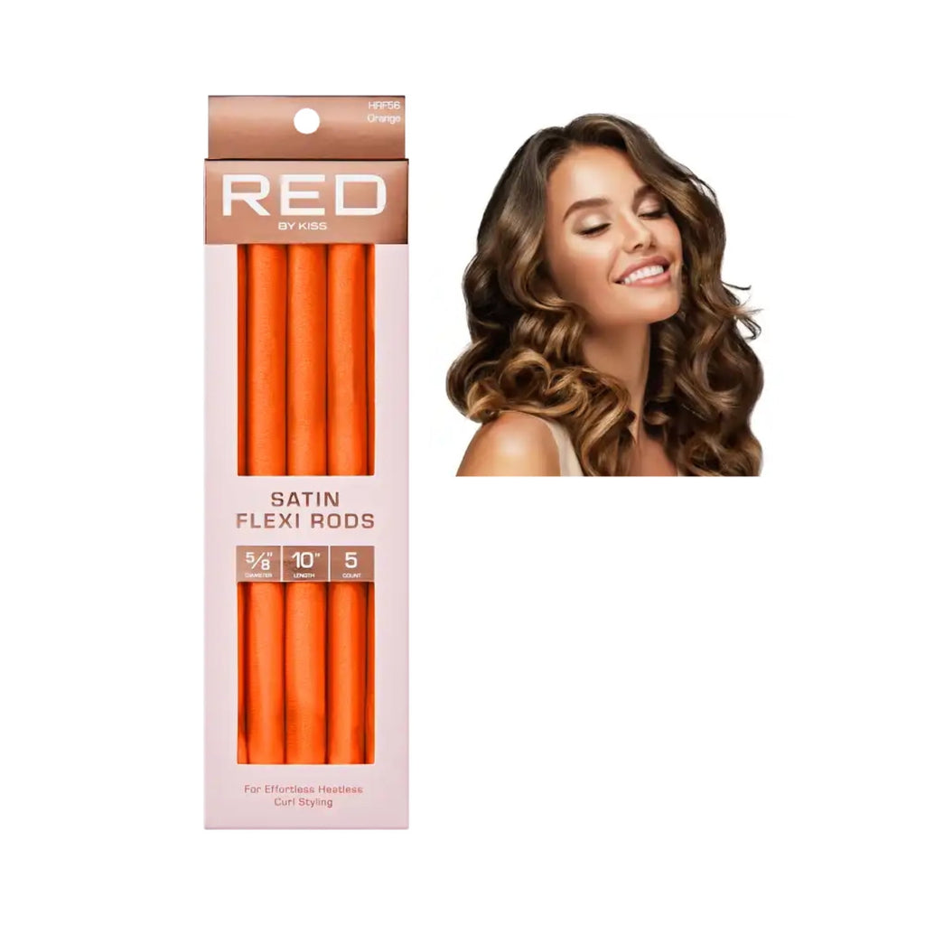 Red , Damage Free & Frizz Free No Heat Soft Curls, Silky Satin to Prevent Breakage, Comfortable Pin-Free Styling, Gen...