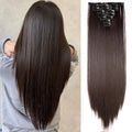 SEGO Clip in Hair Extensions Straight Full Head Real Hair 8 Hair Pieces 18 Clips For Women Hollywood Hair Accessory Blonde/Golden/Red/Purple