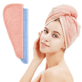 Towel Turban Wrap for Women 2 Pack Quick Dry Towels for (Blue+Pink)